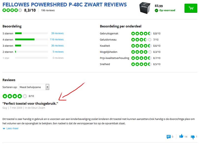 coolblue-papiervernietiger-klantbeoordeling-review-recensie