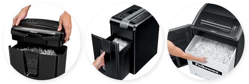 verschillende shredder opvangbakken
